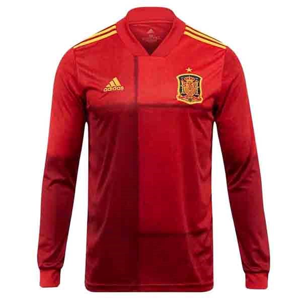 Camiseta España Primera Equipación Manga Larga 2020 Rojo